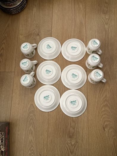 Vintage Arklow Pottery Honey Stone 6 Cups& Saucers