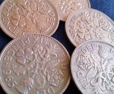 English Sixpence Coins.