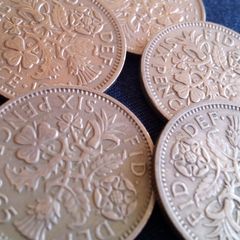 English Sixpence Coins.