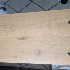 oak & black metal legs coffee table