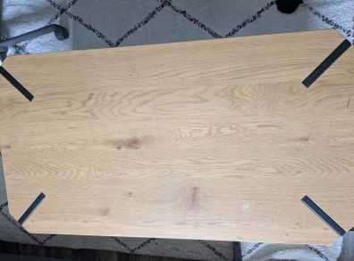 oak & black metal legs coffee table