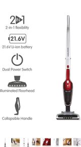 Morphy Richards SuperVac 2-in-1 Cordless Vacuum Cleaner - Red