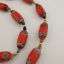 Antique Venetian Style Orange Trade Beads Necklace Image 3