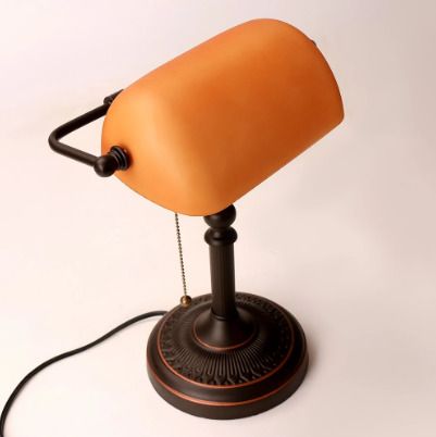 BRAND NEW Retro vintage frosted amber glass shade decor table lamp