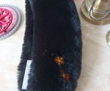 Savada Faux  Fur Black  Scarf/Long Collar.  S. One Size. B.N.W.T