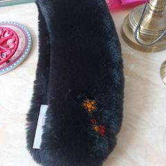 Savada Faux  Fur Black  Scarf/Long Collar.  S. One Size. B.N.W.T