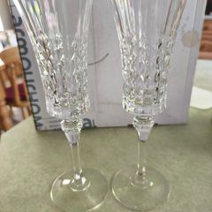 Cristal d'Arques Lady Diamond Champagne Flutes 15cl Set of 2 Krysta Crystal Glass Sophisticated Design Shine, Transparency and High Resistance