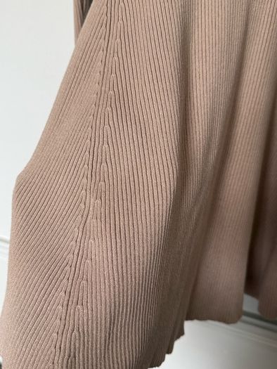 Zara beige ribbed knit turtleneck dress