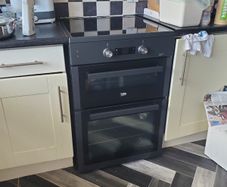 Beko double oven with induction hob