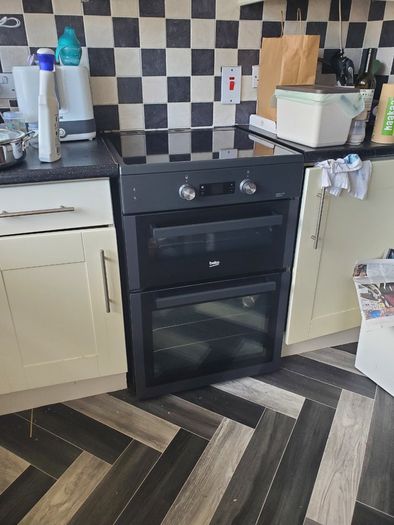 Beko double oven with induction hob