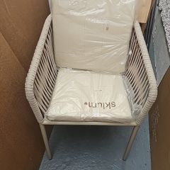 Sklum glass table and four coushioned chairs unwanted gift still in the box