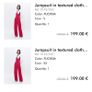 BNWOT Uterque fuchsia pink tweed effect dungarees jumpsuit with pearl diamante buttons Image 2