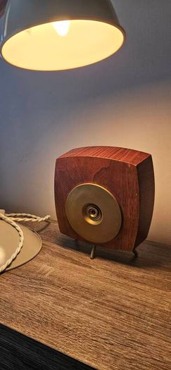 Kienzle wooden tripod clock vintage mid century