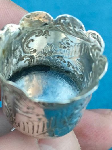 Miniature 19th century 800 silver chalice