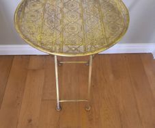 Moroccan Style Gold Filigree  Folding Side Table