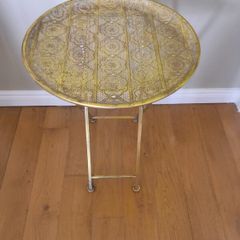 Moroccan Style Gold Filigree  Folding Side Table