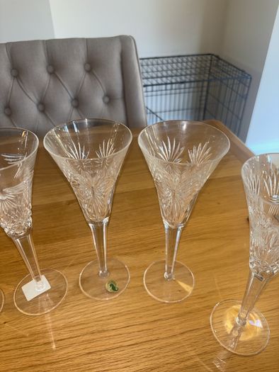 Complete Set of 8 Waterford Crystal Millenium Toasting Flutes