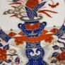 Vintage Imari Plate Cobalt Blue Gold Gilding Iron Red Cabbage Flower Blue Leaves 16 CM. Image 5