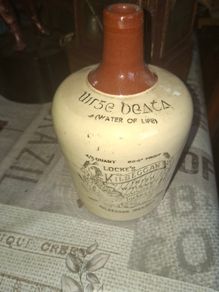 Vintage Whiskey Crock from Locke's Kilbeggan Distillery Westmeath, Uisge Beatha meaning "water of life", Postage available or Collection