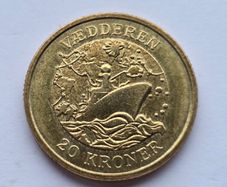 20 Kroner - Margrethe II HMS Vaedderen Ship