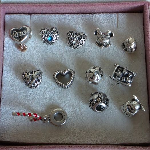 Pandora various charms murano glass/sterling silver very good condition 15e each charm