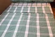 New Green/ Cream Double Flannel Bed Set