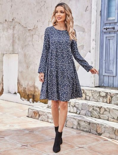 Ditsy Floral Print Smock Dress BN