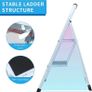 2 Step Ladder Folding Ladder, Portable With Anti-Slip Mat & Comfortable Soft Handgrip, Heavy Duty Steel - Easy to Store Ladders, 150KG Max Capacity (2 white) (SVSL04V1) Image 7