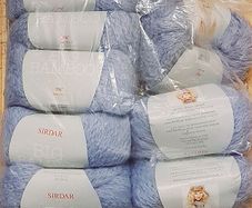 8 x 50g balls Sirdar Big Bamboo wool. Light Blue.