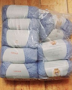 8 x 50g balls Sirdar Big Bamboo wool. Light Blue.