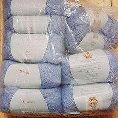 8 x 50g balls Sirdar Big Bamboo wool. Light Blue.