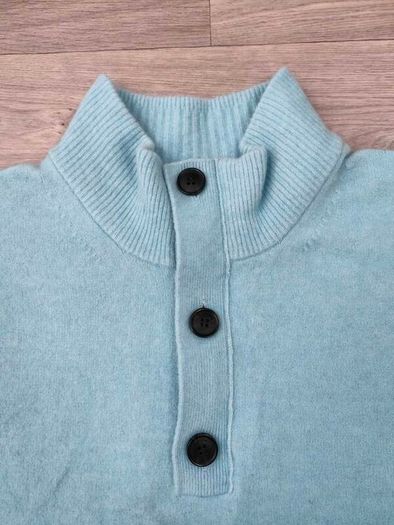CK Calvin Klein Half Zip/Button Wool Blend Jumper Mens XL