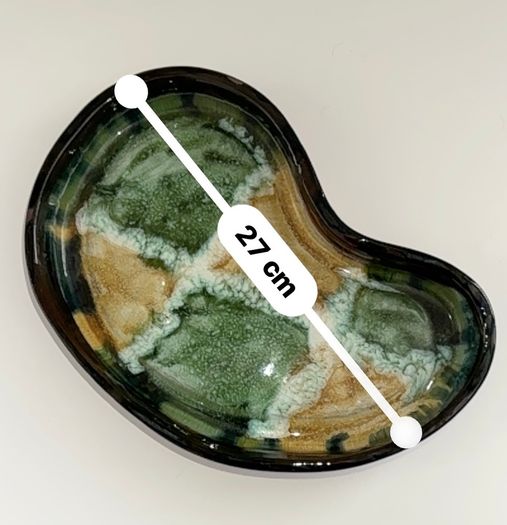 Large Signed Rosso Pottery Studio Dish