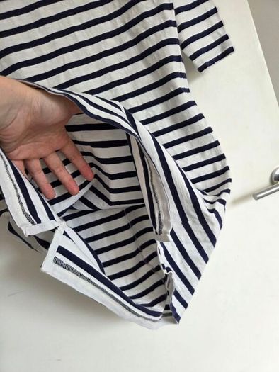 Patagonia Organic Cotton Navy & White Striped Breton Dress (Medium)