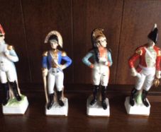 A Collection Of 4 Vintage Napoleonic Military Ceramic Figures
