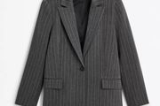 Dark Grey Pinstripe Blazer. New