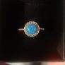 14ct gold created opal & cz stones ring size L Image 2