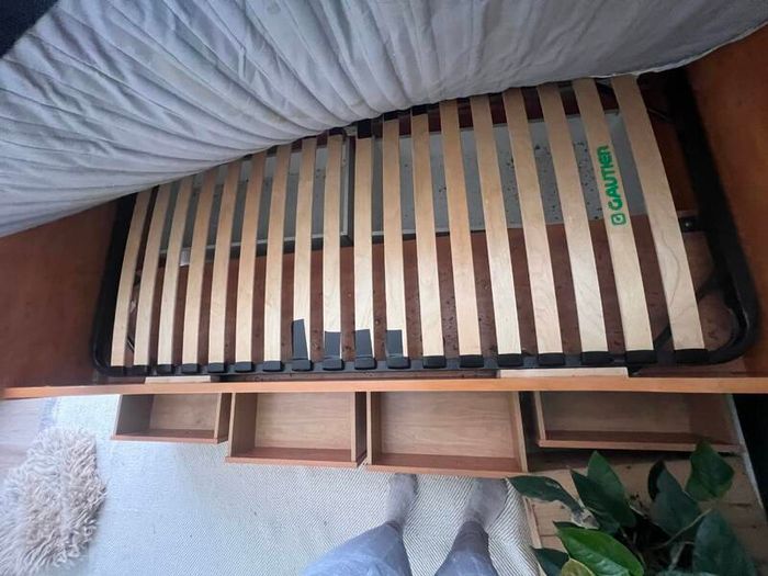 Gautier single bed with brass fittings and handles