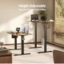 Electric Standing Desk 120x60cm Height Adjustable Desk with 3 Memory Presets & Sit Stand Reminder, Quiet Home Office Computer Desk with LED Display, Cable Holes & Hooks, Rustic Brown Image 8
