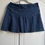H&M Dark Denim Blue Pleated Mini Skirt Image 2