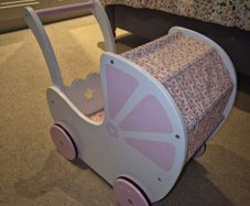 Jojo Maman Bebe Pink Fleur Push-Along Pram