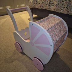 Jojo Maman Bebe Pink Fleur Push-Along Pram