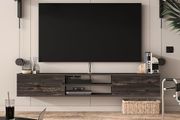 Floating TV Unit, Floating TV stand Cabinet, TV Units for Living Room 75 inch TVs, TV Stand Unit, TV Table, Media Wall Unit, TV Stands for Living room Entertainment Wall Unit (Black Oak)