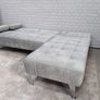 Silver grey corner sofa bed.198cm Image 2