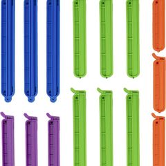 Bag Clips for Food Storage - Pack of 15 Sturdy Food Clips in 3 Assorted Sizes & 4 Colors for Sealing Food, Snacks, Coffee - Reusable Bag Sealer Clips for Home, Kitchen & Office (15Clips)