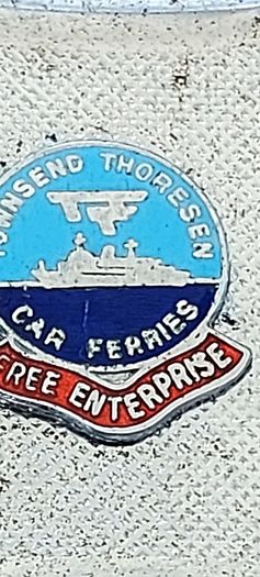 Vintage metal ashtray ,townend Thoresen car ferries free shipping within Ireland, see pictures for condition, nice patina,,collectors item, sold as seen