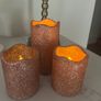 3 Rose Gold Battery Timer Candles Image 2