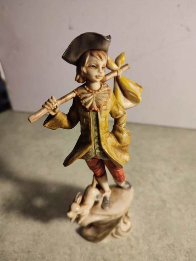 Rare find Vintage Depose Italy Shepherd Boy on a Pedestal with Dog Figurine by Fontanini, 277 Polymer Resin Collectible Figurine Collection.