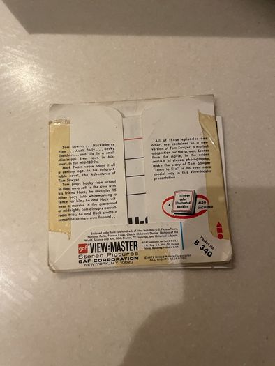 viewmaster Tom Sawyer reels x3