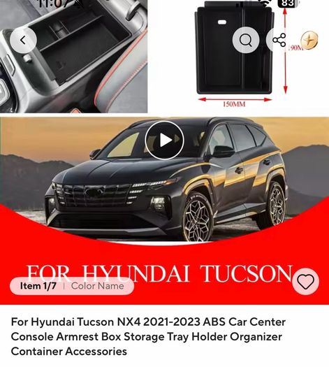 Hyundai Tucson storage tray